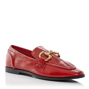 NWT: Jeffrey Campbell Velviteen Bit Loafer - Red
